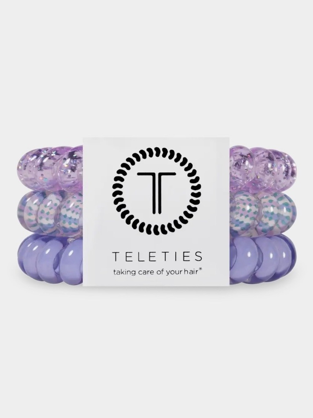 Teleties Purple Spiral Hair Ties - 3 Pack
